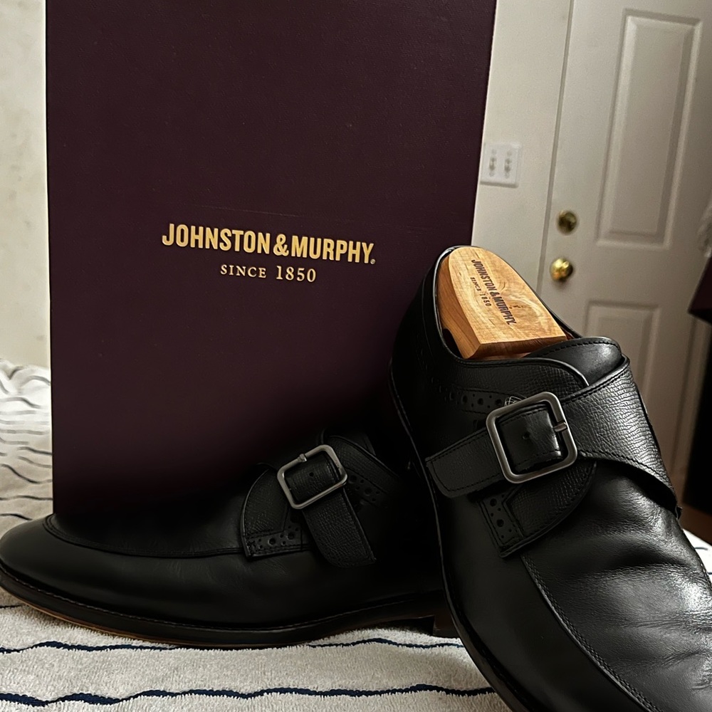 J&M Conard Black Monk Strap Size 9M